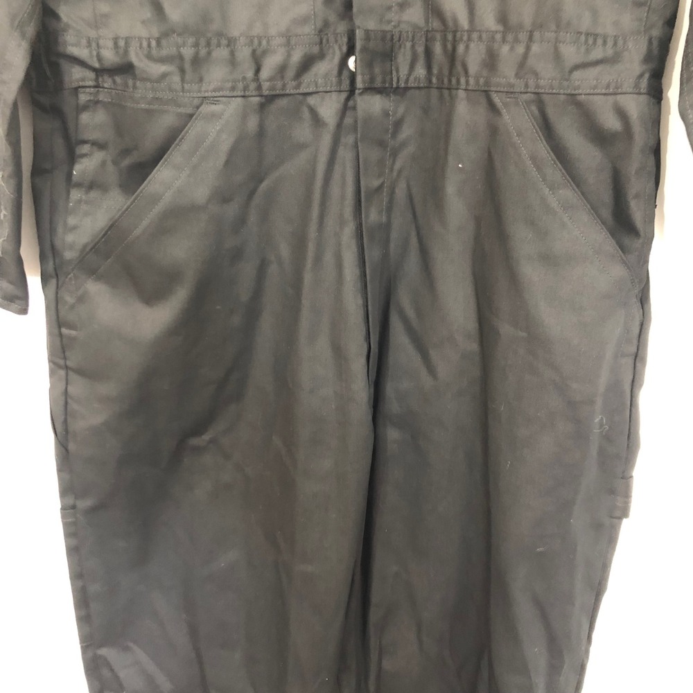 Dickies Black Coverall Jumpsuit Workwear Gold Zipper Front Black L-Tall - Picture 10 of 16